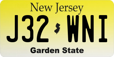 NJ license plate J32WNI