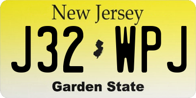 NJ license plate J32WPJ