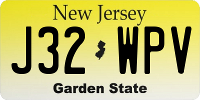 NJ license plate J32WPV
