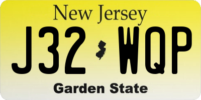 NJ license plate J32WQP