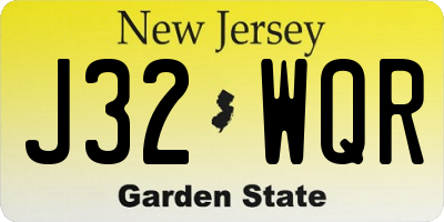 NJ license plate J32WQR