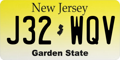 NJ license plate J32WQV