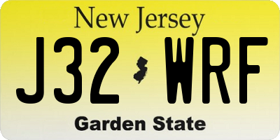 NJ license plate J32WRF