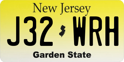 NJ license plate J32WRH