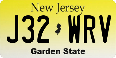 NJ license plate J32WRV