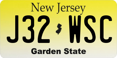 NJ license plate J32WSC