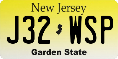 NJ license plate J32WSP