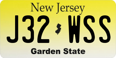 NJ license plate J32WSS