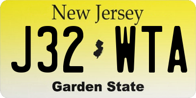 NJ license plate J32WTA