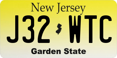 NJ license plate J32WTC