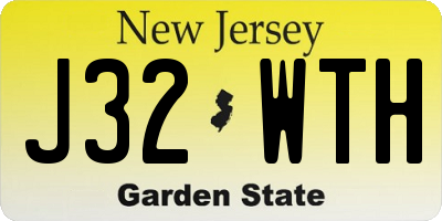 NJ license plate J32WTH