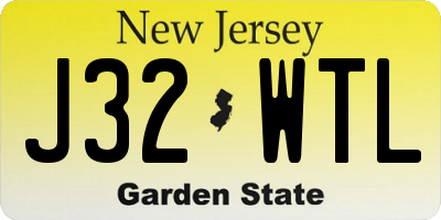 NJ license plate J32WTL