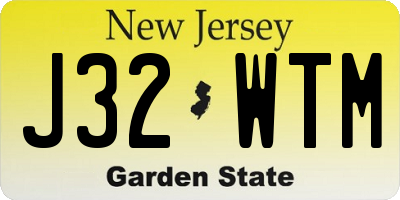 NJ license plate J32WTM