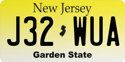 NJ license plate J32WUA