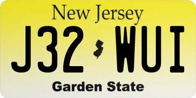 NJ license plate J32WUI