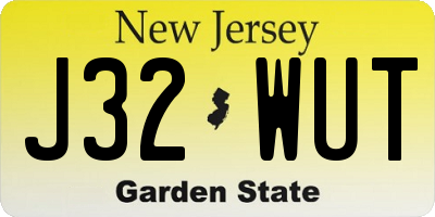 NJ license plate J32WUT