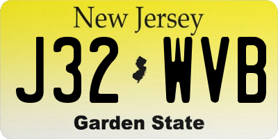 NJ license plate J32WVB