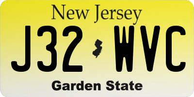 NJ license plate J32WVC
