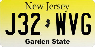NJ license plate J32WVG