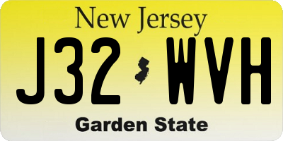 NJ license plate J32WVH