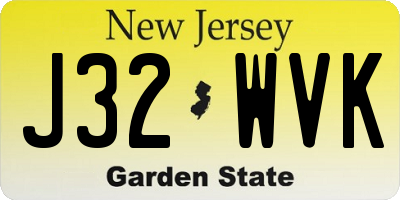 NJ license plate J32WVK