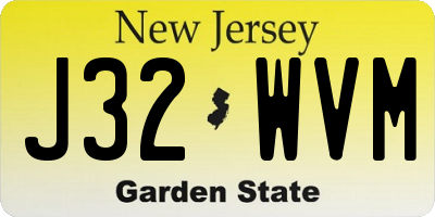 NJ license plate J32WVM