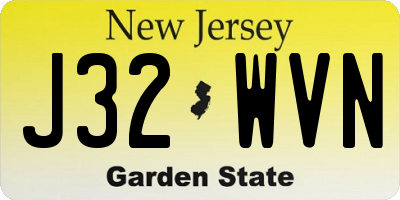 NJ license plate J32WVN