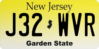 NJ license plate J32WVR