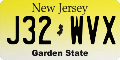 NJ license plate J32WVX