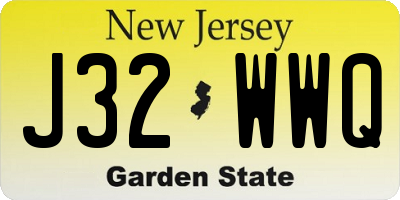 NJ license plate J32WWQ