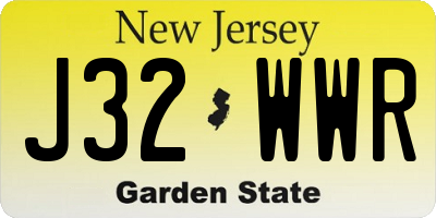 NJ license plate J32WWR
