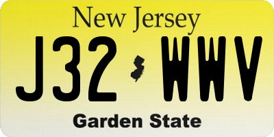 NJ license plate J32WWV