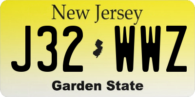 NJ license plate J32WWZ