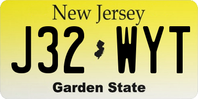 NJ license plate J32WYT