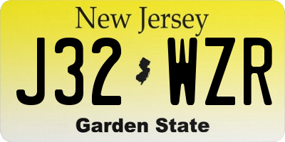 NJ license plate J32WZR