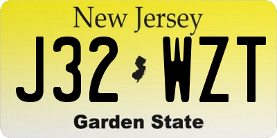 NJ license plate J32WZT