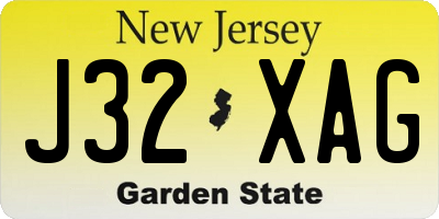 NJ license plate J32XAG