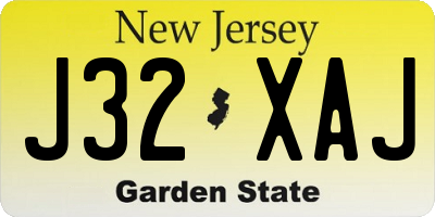 NJ license plate J32XAJ