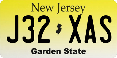 NJ license plate J32XAS