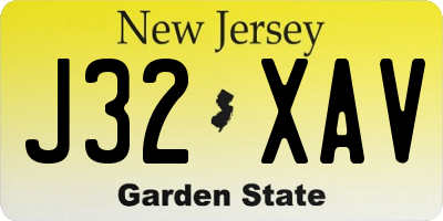 NJ license plate J32XAV