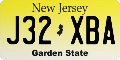 NJ license plate J32XBA