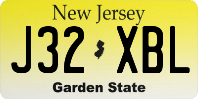 NJ license plate J32XBL