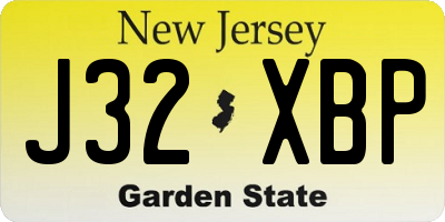 NJ license plate J32XBP