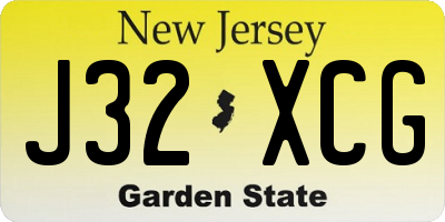 NJ license plate J32XCG