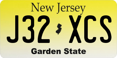 NJ license plate J32XCS
