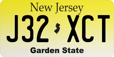 NJ license plate J32XCT