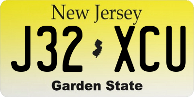 NJ license plate J32XCU