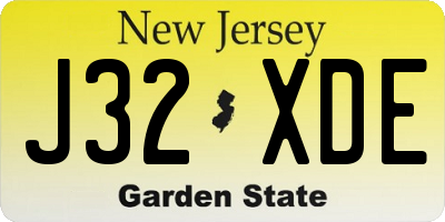 NJ license plate J32XDE