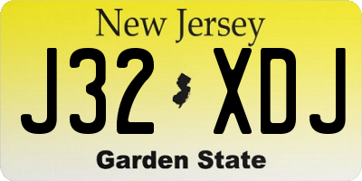 NJ license plate J32XDJ