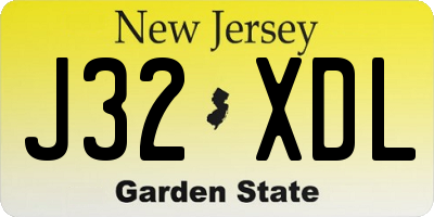 NJ license plate J32XDL